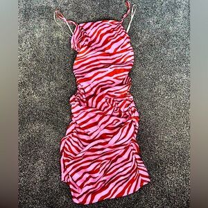 Forever 21 Pink &  Red Zebra Print Dress. Size: MEDIUM